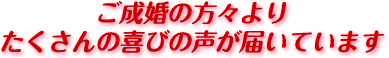 ご成婚の方々よりたくさんの喜びの声が届いています